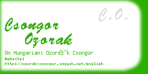 csongor ozorak business card